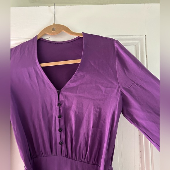 Tuleh silk long-sleeved midi dress - size 8 - Picture 10 of 14